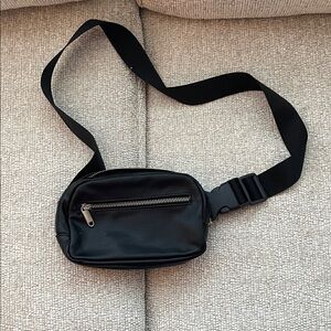 Wild fable Black Leather Belt Bag